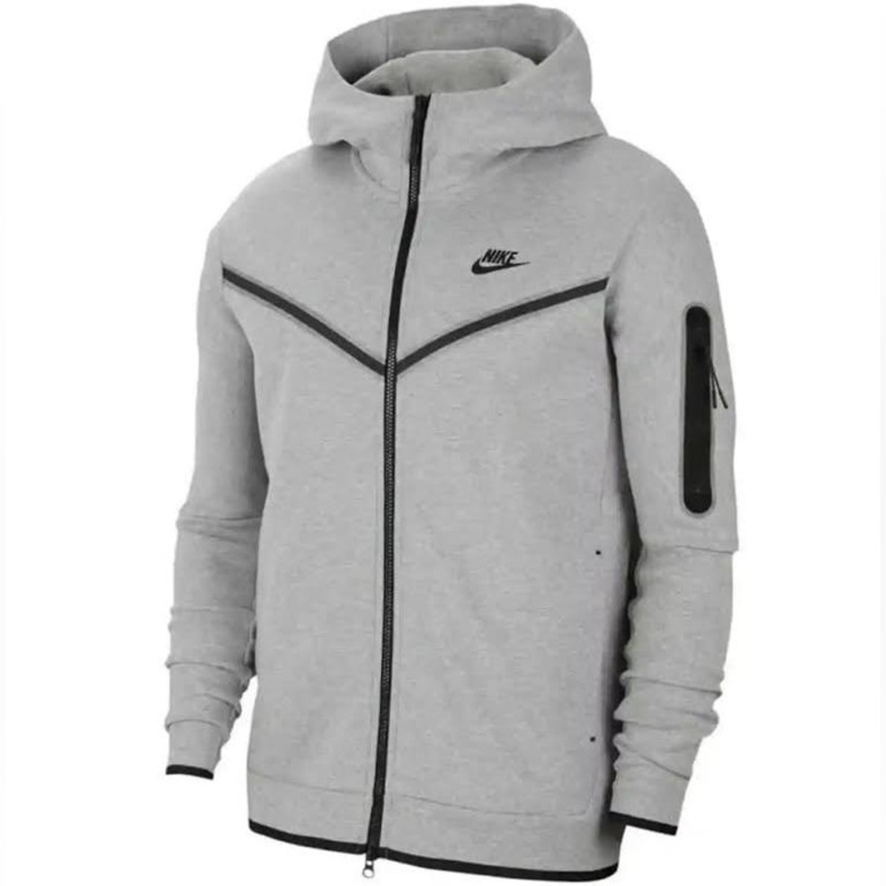 Gray Nike Sportswear Tech Fleece Men's Full-Zip Hoodie